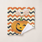 Serviettes de bain set Halloween, Citrouille (Gant de toilette)