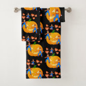Serviettes de bain set Halloween, Citrouille (En situation)