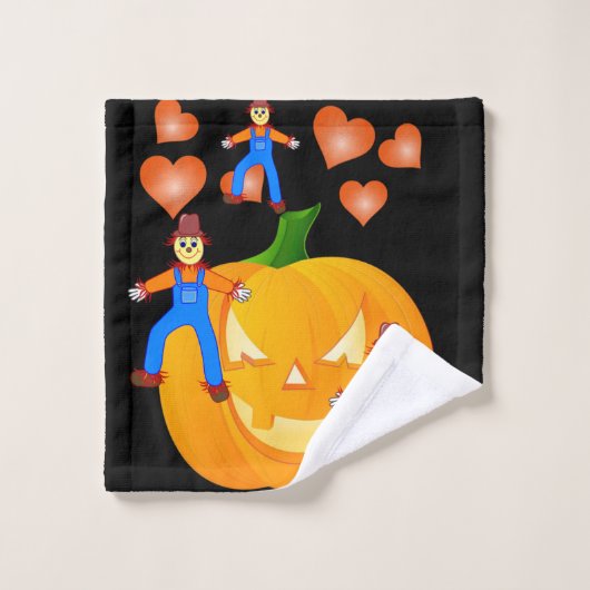 Serviettes de bain set Halloween, Citrouille (Gant de toilette)