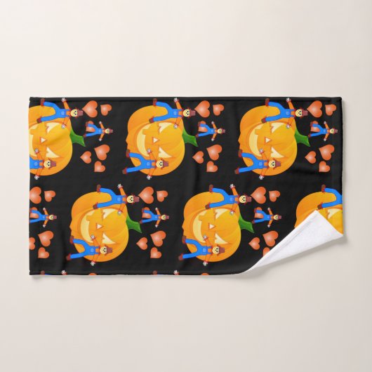 Serviettes de bain set Halloween, Citrouille (Serviette à main)