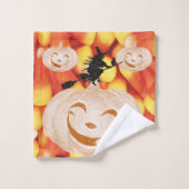 Serviettes de bain set Halloween, Citrouille (Gant de toilette)