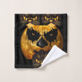 Serviettes de bain set Halloween, Citrouille (Gant de toilette)