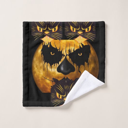 Serviettes de bain set Halloween, Citrouille (Gant de toilette)