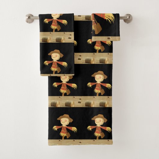 Serviettes de bain set Halloween, Épouvantail (En situation)