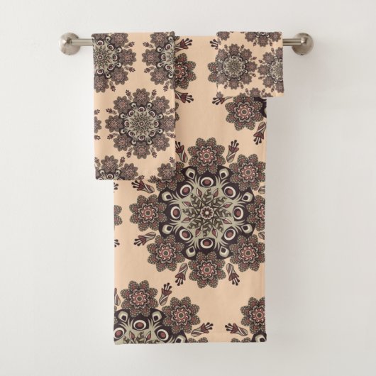 Serviettes de bain set Mandala (En situation)