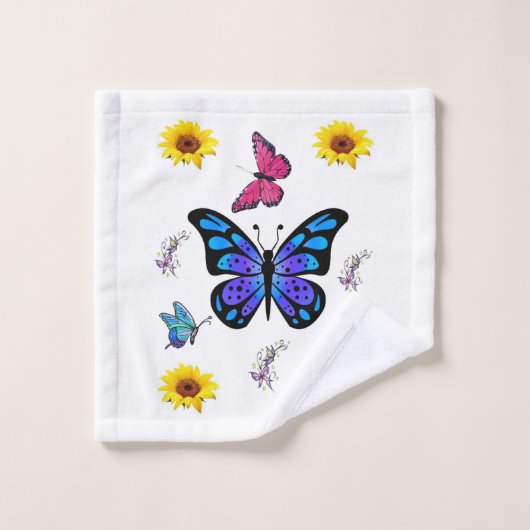 Serviettes de bain set papillons (Gant de toilette)