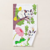 Serviettes de bain Set Possum Frog Chicks Floral (Serviette à main)