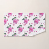 Serviettes de bain Set Rose Rose Rose Floral Papil (Serviette à main)