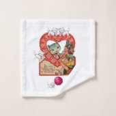 Serviettes de bain set Saint Valentin (Gant de toilette)