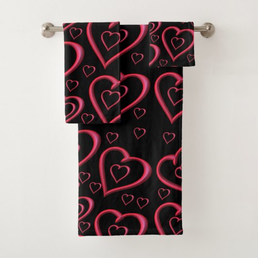 Serviettes de bain set Saint Valentin (En situation)