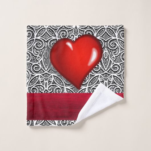 Serviettes de bain set Saint Valentin (Gant de toilette)