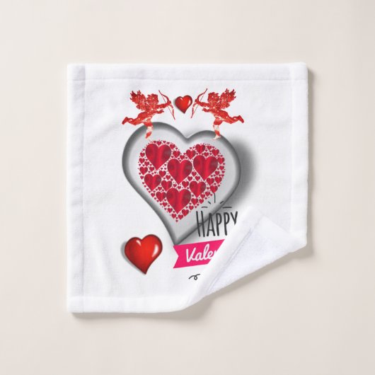 Serviettes de bain set Saint Valentin (Gant de toilette)