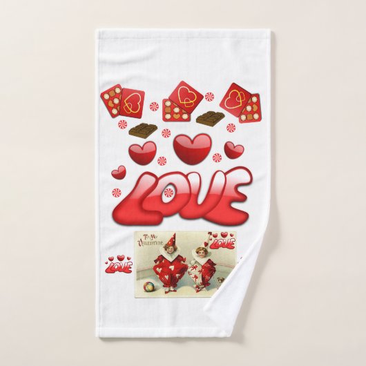 Serviettes de bain set Saint Valentin (Serviette à main)
