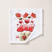 Serviettes de bain set Saint Valentin (Gant de toilette)
