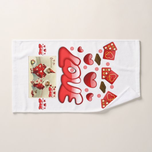 Serviettes de bain set Saint Valentin (Serviette à main)