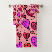 Serviettes de bain set Saint Valentin (En situation)