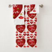Serviettes de bain set Saint Valentin (En situation)