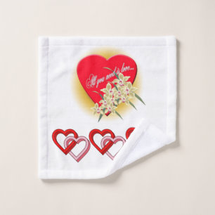 Serviettes de bain set Saint Valentin