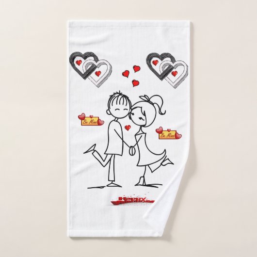Serviettes de bain set Saint Valentin (Serviette à main)