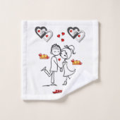Serviettes de bain set Saint Valentin (Gant de toilette)