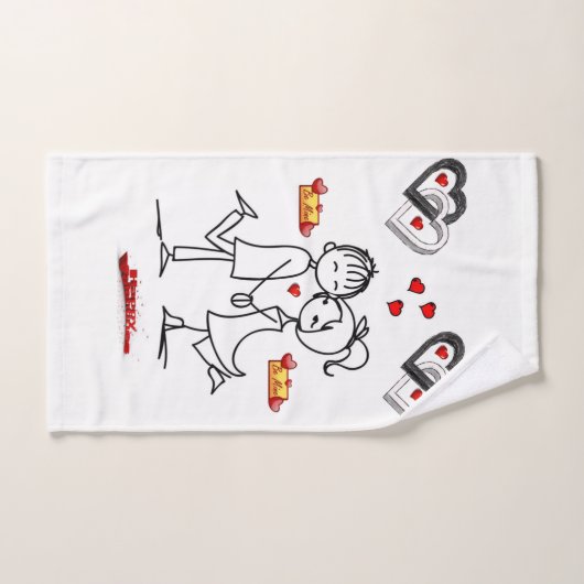 Serviettes de bain set Saint Valentin (Serviette à main)
