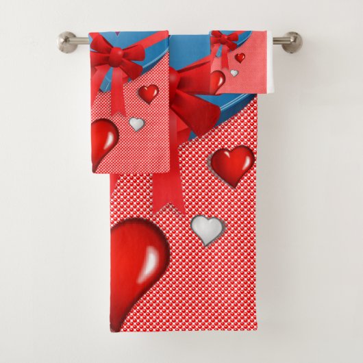 Serviettes de bain set Saint Valentin, Amour (En situation)