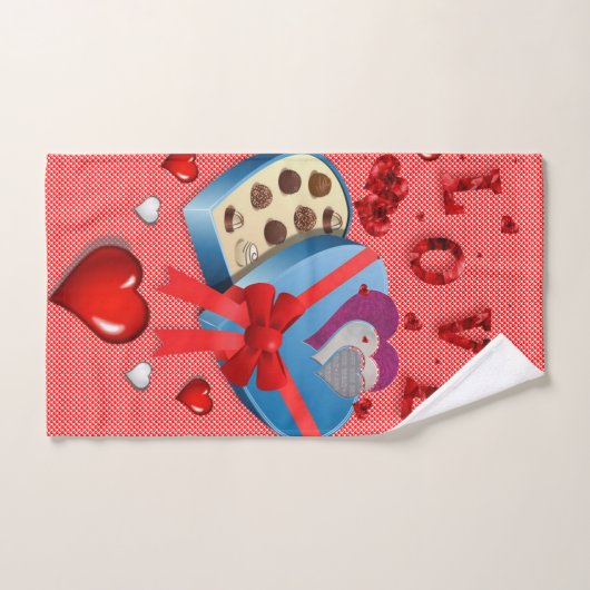 Serviettes de bain set Saint Valentin, Amour (Serviette à main)