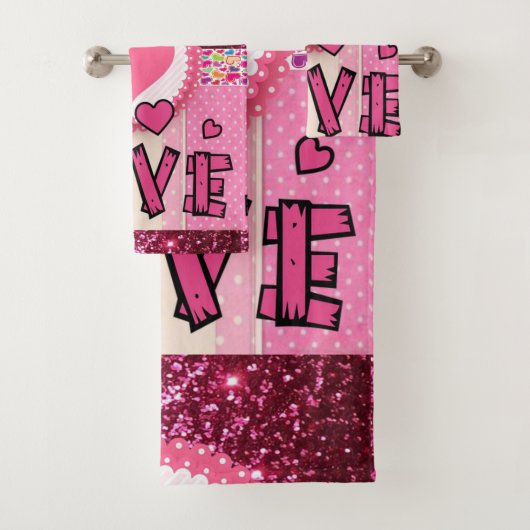 Serviettes de bain set Saint Valentin, Amour (En situation)