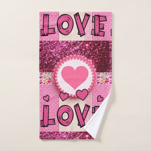 Serviettes de bain set Saint Valentin, Amour (Serviette à main)