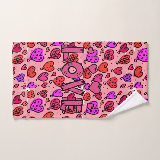 Serviettes de bain set Saint Valentin, Amour (Serviette à main)