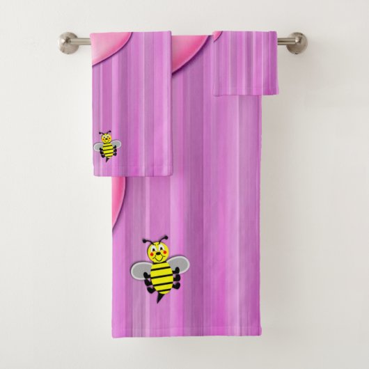 Serviettes de bain set Saint Valentin, Bee (En situation)