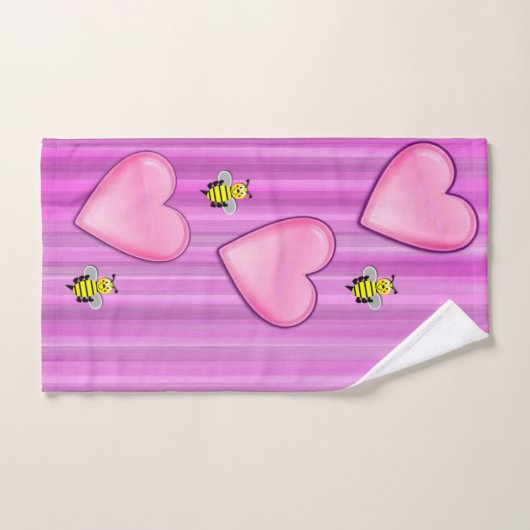 Serviettes de bain set Saint Valentin, Bee (Serviette à main)