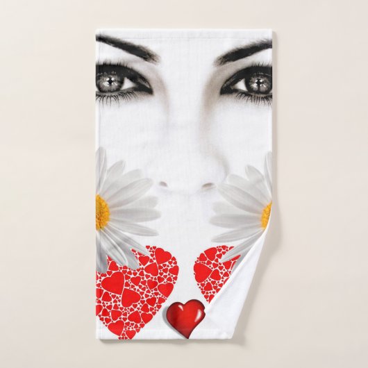 Serviettes de bain set Saint Valentin, Daisy (Serviette à main)