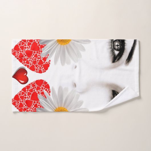 Serviettes de bain set Saint Valentin, Daisy (Serviette à main)
