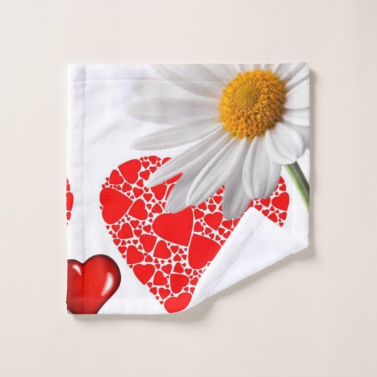 Serviettes de bain set Saint Valentin, Daisy (Gant de toilette)