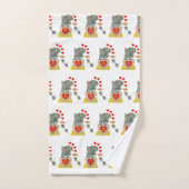 Serviettes de bain set Saint Valentin Eléphant (Serviette à main)