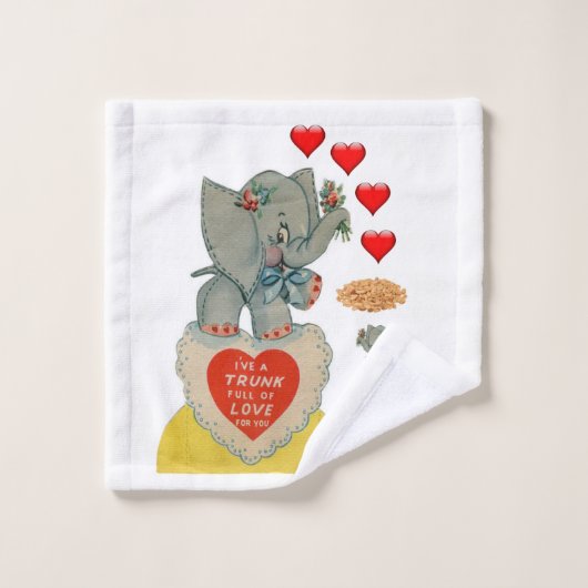 Serviettes de bain set Saint Valentin Eléphant (Gant de toilette)