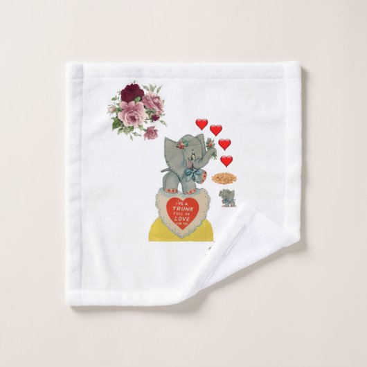 Serviettes de bain set Saint Valentin Eléphant (Gant de toilette)