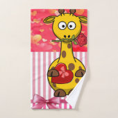 Serviettes de bain set Saint Valentin, Giraffe (Serviette à main)