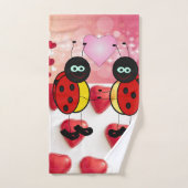 Serviettes de bain set Saint Valentin, Ladybug (Serviette à main)