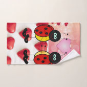 Serviettes de bain set Saint Valentin, Ladybug (Serviette à main)