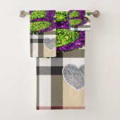 Serviettes de bain set Saint Valentin, papillon (En situation)