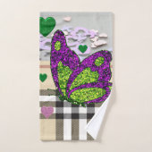 Serviettes de bain set Saint Valentin, papillon (Serviette à main)