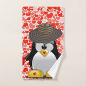 Serviettes de bain set Saint Valentin, Penguin (Serviette à main)
