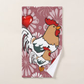Serviettes de bain set Saint Valentin, poulet (Serviette à main)