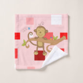 Serviettes de bain set Saint Valentin, Singe (Gant de toilette)