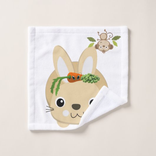 Serviettes de bain set Singe lapin Fruit (Gant de toilette)