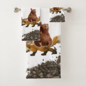 Serviettes de bain set Souris Fox Worm (En situation)