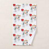 Serviettes de bain set Valentine's Day Hearts Snow (Serviette à main)