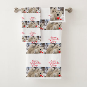 Serviettes de bain set Valentine's Day Ours polair